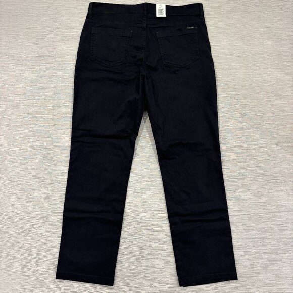 Calvin Klein Chino Pants Mens 36 x 30 Black Slim Fit Straight Leg Flex Waist - Picture 3 of 16